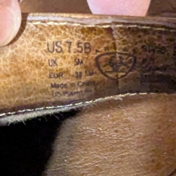 Ariat Womens Tan Leather Camel Slip-On Clogs Size 7.5B - Picture 12 of 13